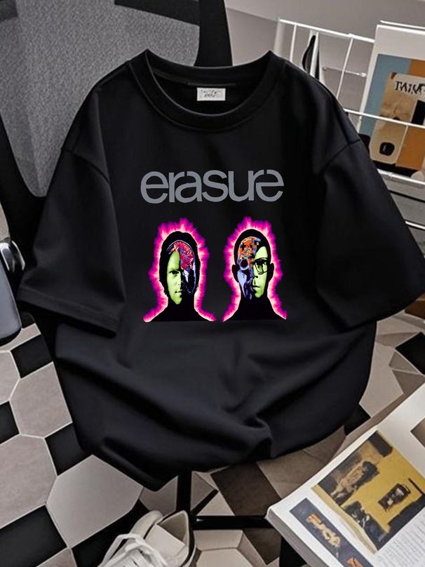 Erasure T Shirt New Wave Stretched Versatile Streetwear Soft Summer Slightly Top For Everyday Wear Unisex Fashion Homme Designer Clothes_viptrois.com