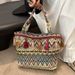 Women's Shoulder Bags Large-capacity Ethnic-style Bag, Fashionable Single-shoulder Underarm Bag, Vegetable Basket, Work Single-shoulder Bag_viptrois.com