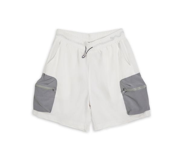 Men's Outdoor Sports Set Breathable Sun Protection Hooded Jacket Shorts With Dual Zipper Lightweight Polyester For Running Hiking (White/Grey/Purple)_viptrois.com