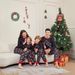 Christmas Santa Snowman Snowflake letters Christmas family suit printed homewear pajamas_viptrois.com