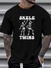 Twins Halloween Matching Skeletwins Funny Dancing Skeletons T-Shirt Slightly Female Women Top Graphic Tees T-Shirt For Women Casual Unisex Print Round Neck Short Sleeve Soft Stretched Stylish Versatile Comfortable Women Top For Everyday Wear_viptrois.com