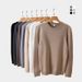 Men's Slim Fit Knit Sweater - Soft Round Neck Long Sleeve Pullover For Winter & Fall, Breathable & Stretchy, Machine Washable_viptrois.com