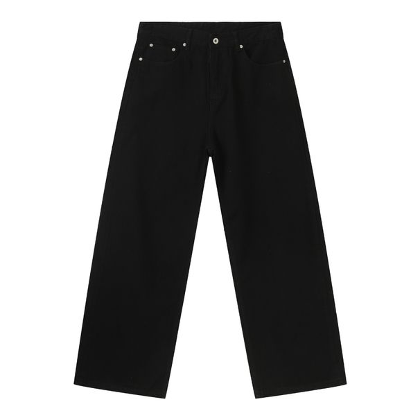 Men's Wide Leg Straight Denim Pants High-Quality Ykk Zipper Casual Trousers Breathable Cotton Blend Washed_viptrois.com