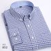 Men's Oxford Striped Long Sleeve Shirt - Korean Style Slim Fit Casual Button Down Shirt For Men (38-44 Sizes, Multiple Colors & Patterns Available)_viptrois.com