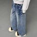 Men's Clothing Trousers Youth Trend Spring And Autumn Denim Zipper Retro Rivet Washed Lightning Straight Jeans Regular_viptrois.com