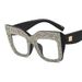 Celebrity Accessories Cat's Eye Rivet Glasses Frame European And American Personality Large Frame Candy Color Diamond Inlaid Flat Glasses_viptrois.com