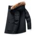 Pulse Me's Jacket Autum Witer New Workwear Parka Thickeed 90% White Duck Dow Mid-Legth Detachable Fur Collar Coat For_viptrois.com
