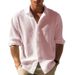 Men's Solid Color Small Waffle Long Sleeve Autumn Single Breasted Fashion Casual Shirt Streetwear Cardigan_viptrois.com