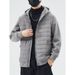 Lightweight Quilted Puffer Jacket – Slim-Fit Hooded Coat For Men (Black/Grey/White)_viptrois.com