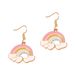 Japanese And Korean Cross Border Small Fragrance Style Sweet Style Pink Cute U Shaped Rainbow Cloud Style Alloy Oil Drop Earrings Simple Female_viptrois.com