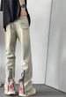 Old Jeans Men's Spring And Autumn American Vibe High Street Loose Straight Pants Niche Design Zipper Pants_viptrois.com