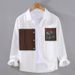 Men's Casual Contrasting Color Pure Cotton Long Sleeved Shirt, Men's Spring And Autumn Loose And Handsome Versatile Trendy Workwear Shirt_viptrois.com