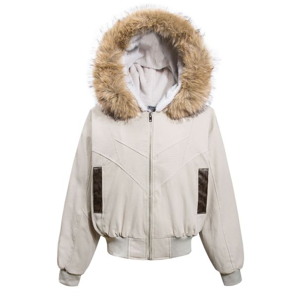 Men's Clothing Jiayiku Fashion Brand 2025 Winter New American Thickened Cotton Jacket Fleece Lined Fur Collar Hooded Cotton Jacket For Men And Women_viptrois.com