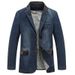 Men's Clothing Denim Suit Jackets Fashion Men's Denim Blazer Jacket – Casual Business Chic Coat In Dark Blue & Classic Blue (M-XXXXL)_viptrois.com