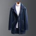 Men's Reversible Shearling Jacket – Slim-Fit Lambskin Coat With Stand Collar (M-4XL, Black/Blue/Coffee)_viptrois.com