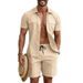 Men's Lightweight Linen-Look Shirt & Shorts Set | Casual Vacation Utility Style Outfit Lightweight & Breathable Fabric_viptrois.com