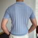 Men's Clothing Solid Color Knitted Sweater Lapel Short Sleeve Business Polo Shirt Men_viptrois.com