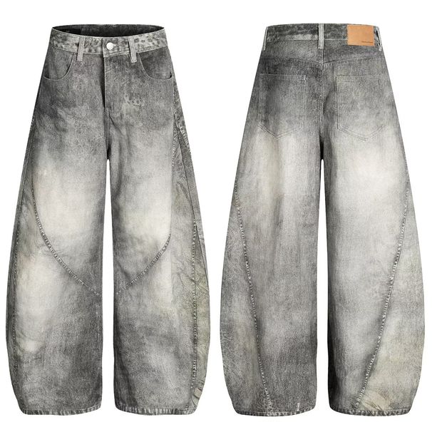 Unisex Japanese Streetwear Denim Pants - Loose Fit Comfortable High Waisted Trousers For Women & Men, Vintage Aesthetic_viptrois.com
