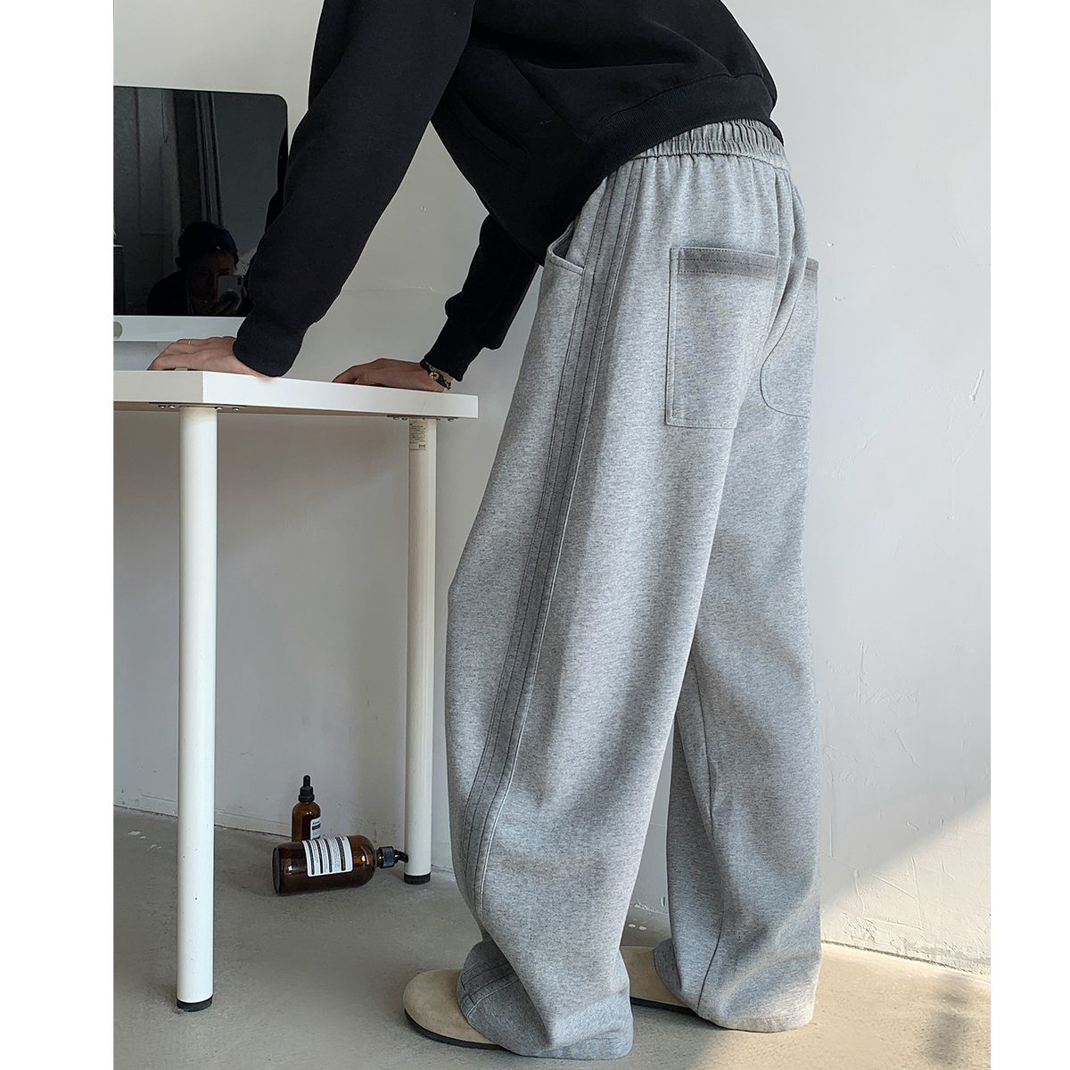 Men's Clothing Original Spring And Autumn Tie Dyed Three Dimensional Side Webbing Banana Pants Machete Pants Loose Men's Large Size Sports Pants_viptrois.com