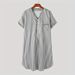 Men's Clothing Striped V Neck Button Casual Loose Home Clothes_viptrois.com