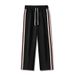 Men's Clothing Striped Contrast Ribbon Zipper Trousers Loose Terry Straight Sports Sweatpants_viptrois.com