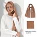 Women's Scarves Modal Solid Color Breathable Elastic Bucket Hat Plus Pearl Chiffon Same Color Scarf Headband 2 Piece Set_viptrois.com