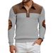 Men’s Stand-Up Collar Half-Zip Sweatshirt – Color Block Fleece Pullover For Autumn & Winter_viptrois.com
