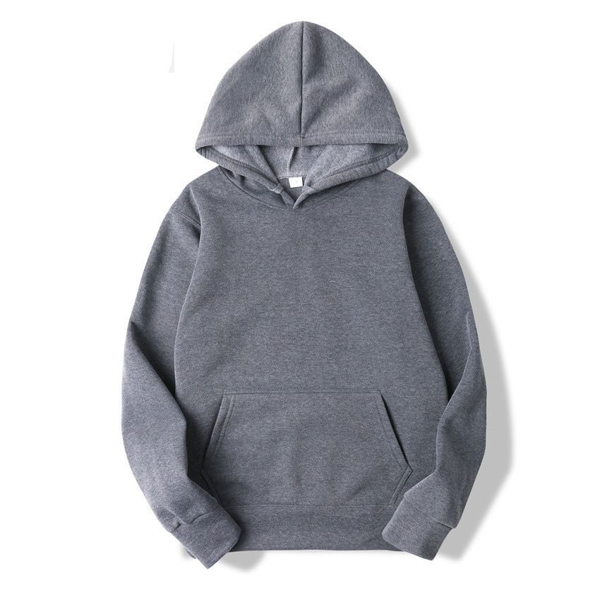 Men's Pullover Hoodie Casual Loose Sports Hooded Long Sleeve Solid Color Shirt_viptrois.com