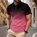 Men's Clothing Men's Polo Shirt Fast Sale Hot Sale Men's Printed Zipper Striped Flat Cloth Polo Shirt_viptrois.com