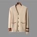 Pulse Foreign Trade New Men's Clothing European And American Thickened Cardigan Knitted Turn-down Collar Long Sleeve_viptrois.com