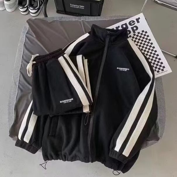 Men's Casual Sportswear Set - Trendy Two-Piece Outfit For Teens & Adults - Comfortable Polyester Blend - Long Sleeve Hoodie & Joggers_viptrois.com