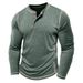 Unbeatable Quality 2025 Autumn And Winter Plus Long Sleeved T-shirt Men's Henry Shirt Four Button Top_viptrois.com