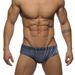 UXH New Men's Triangle Swim Trunks Black And White Striped With Cup Anti-Exposure Sexy Fashion Bikini For Men_viptrois.com