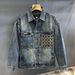 Men's Clothing Retro Heavy Embroidery Pocket Washed Denim Jacket Workwear Jacket Men_viptrois.com