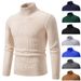 Men's Chunky Knit Sweater –Fall/Winter High Neck Cable Knit Pullover – Oversized Casual Turtleneck For Big & Tall (Up To XXXL)_viptrois.com