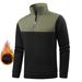 Men's Fleece-Lined Camo Half-Zip Sweatshirt - Winter Stand Collar Pullover, Soft Velvet Interior, Trendy Streetwear (Black/Camo Green/Khaki)_viptrois.com