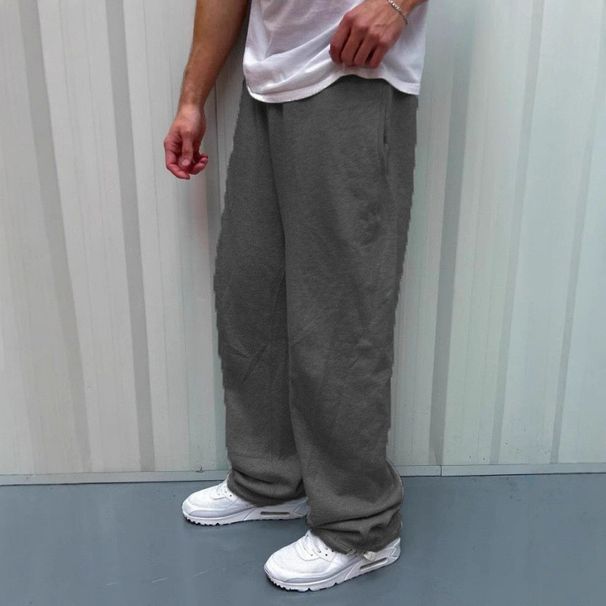 Retro Wide-Leg Fleece Pants For Men – Loose Fit Casual Trousers (12 Colors, S-3XL)_viptrois.com