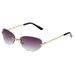 Y2K Oval Sunglasses – Frameless Millennial Retro Glasses For Women & Men (Internet Celebrity Style)_viptrois.com