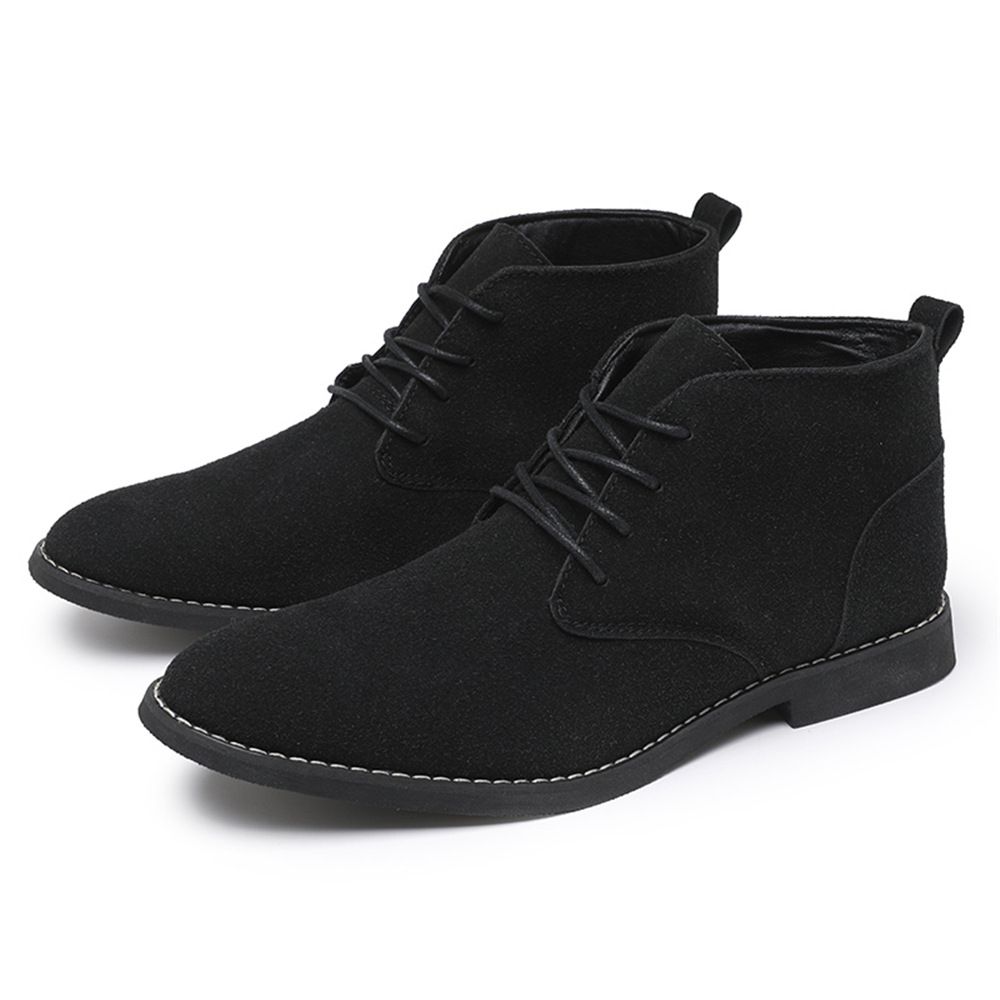 Men's Classic Pointed Toe Ankle Boots - Genuine PU Leather Low-Cut Martin Boots For Men (Size 39-46) - Stylish & Durable For Winter_viptrois.com