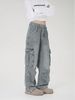 Men's Clothing Street Style Splashed Workwear Jeans Pockets Hip Hop Distressed Wide Leg Trousers_viptrois.com
