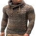 Pure European And American Cross-Border Autumn Winter New Hot Style Men's Slim Fit High Collar Hooded Pullover Plus Size_viptrois.com