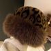 2024 New Leopard Print Warm Plush Basin Internet Famous Autumn And Winter Fisherman Hat, Photo Atmosphere, Ear_viptrois.com