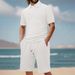 European And American Cross-border Summer Jacquard Multi-color Casual Suit T-shirt Shorts Men's Solid Color Fashion Casual Sports Men's Suit_viptrois.com
