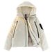 700FP Unisex Hooded Down Jacket – 90% White Duck Fill, Oversized Fit, Winter-Ready (Black/Yellow/Cream, M-3XL)_viptrois.com