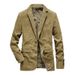 1 58179 Spring And Autumn New Corduroy Suit Retro Casual Notched Lapel Jacket Men's Solid Color Blazer_viptrois.com