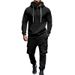 Men's Heavyweight Hooded Sweatshirt And Velvet Casual Jacket Set American Style Autumn Winter Loose Fit_viptrois.com