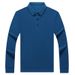Fashion 2025 Long Sleeve Casual Solid Color Polo Turn-Down Collar T-Shirt Men's Business Base Shirt Light Mature Style_viptrois.com