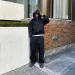 Designer Men's Hoodies Casual Solid Couple's Hooded Sweatshirt And Loose Sweatpants 2 Piece Suit Male Autumn Fiess_viptrois.com