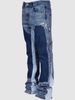 Men's Clothing Men's Denim Overalls Fashion Ins Overalls Hot Selling Elastic Patch Denim Layered Flared Pants_viptrois.com