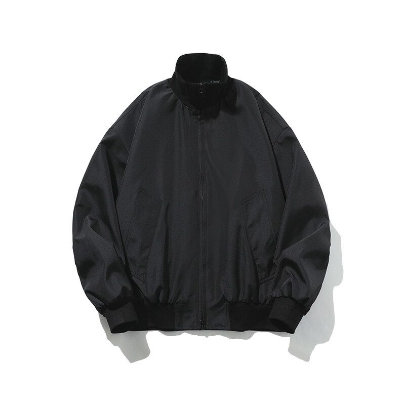 American Retro Oversized Bomber For Men, Spring New Trendy Brand Stand Collar Baseball Jacket Short Top_viptrois.com